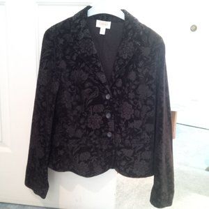 Talbot's black embossed velveteen jacket - 10
